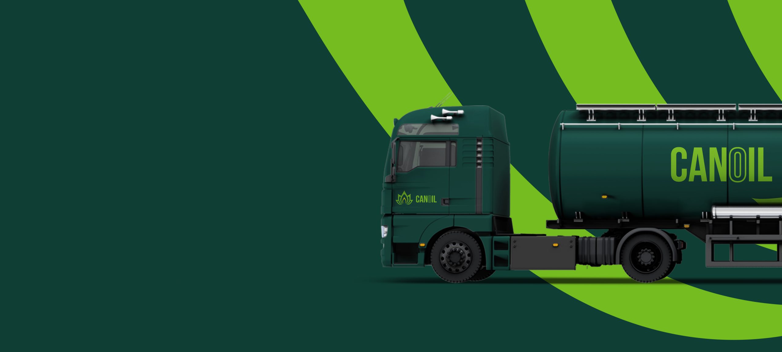 Mörkgrön Canoil tankbil